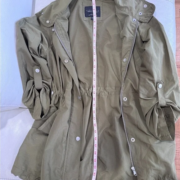 SANCTUARY ARMY GREEN RAIN COAT SIZE SMALL - Picture 10 of 15